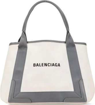 Balenciaga Pre-owned Tote Bags, female, White, Size: ONE SIZE Pre-owned Canvas Tote Bag