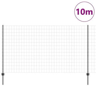 Berkfield Home Bright Euro Fence with 10 U Posts Grey 1.4x10 m Steel