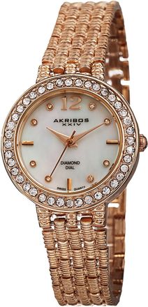 Akribos XXIV Mother of Pearl Dial Rose Gold-tone Alloy Ladies Watch AK757RG
