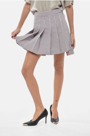 Thom Browne Pleated Checked Mini Skirt Thom Browne