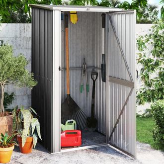 Berkfield Home Garden Shed Anthracite 118.5x97x209.5 cm Galvanised Steel in Black