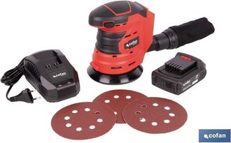 cofan Lijadora Orbital A Bater&iacute;a Li-ion 20 V 125 Mm 10000 Rpm