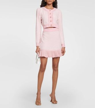 LoveShackFancy Heiress Mini Skirt In Orchid Pink