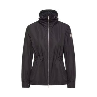 Moncler Light Jackets, female, Black, Size: L Enette Short Parka