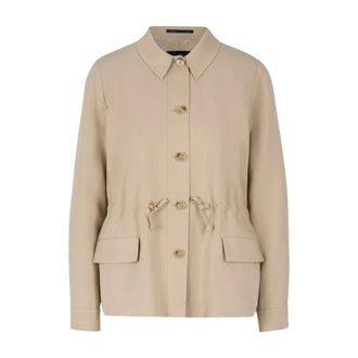 Joop Jassen, Dames, Beige, M, Linnen, Damesjas met verstelbare taille