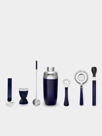 Zanetto Enameled Silver-Plated Set (Set of 7)