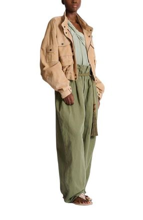 Balmain Suede bomber jacket in Beige at Nordstrom, Size 36 Eu