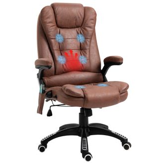 Vinsetto Office Chair w/ Heating Massage Points Relaxing Reclining Brown | TJ Hughes