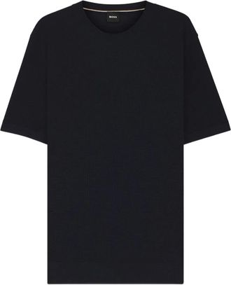 BOSS T-shirt girocollo con finitura in rilievo - Blu