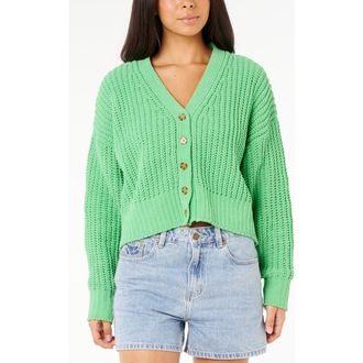 Rip Curl Neon Isles Cardigan in Irish Green at Nordstrom, Size Large