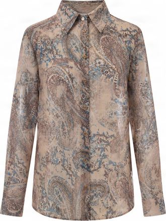 Liu Jo Paisley Long-Sleeve Fluid Blouse