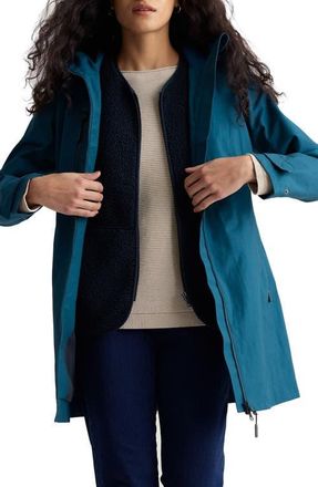 Seasalt Cornwall Coverack Waterproof Organic Cotton Blend Raincoat with Removable Hood in Raincloud at Nordstrom, Size 12 Us