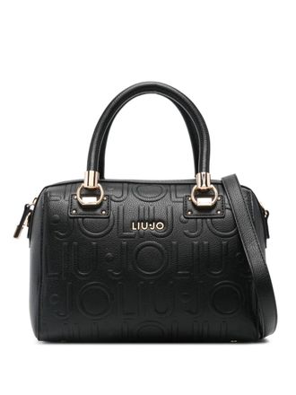 Liu Jo small logo-embossing top-handles tote bag - Black
