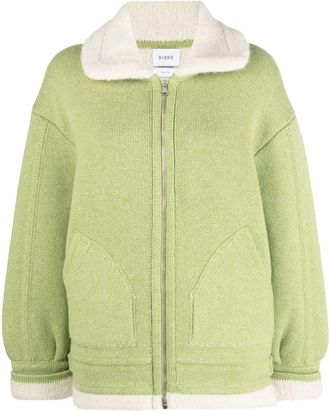 Barrie shearling-lined zipped-up jacket - women - Silk/Alpaca/Cashmere - XS/S - Green