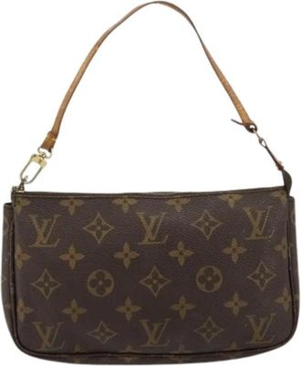 Louis Vuitton Pre-owned Pochette accessoires NM - Dames - Vintage Mini Tas - Bruin - ONE Size - Leer - Vintage