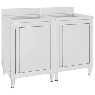 vidaXL Vidaxl - Fregadero De Cocina Comercial 2 Piezas De Acero Inoxidable