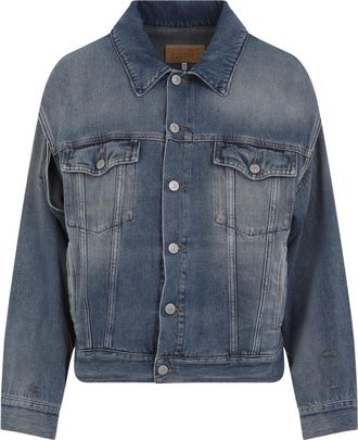 Maison Margiela Blauw Jasje - Dames - Spijkerjassen - Blauw - 2XS - Katoen - Jassen