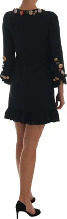 Dolce & Gabbana Crystal Green Stretch A-Line Short Womens Dress