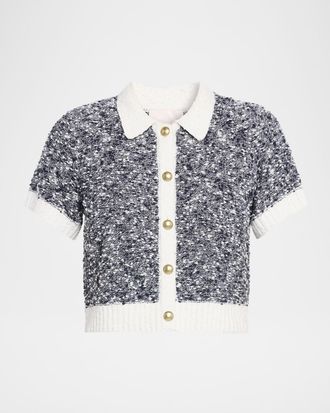 Cinq &agrave; Sept Adalee Short-Sleeve Crop Cardigan