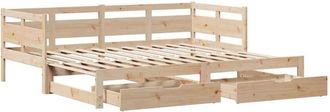 vidaXL Daybed with Trundle and Drawers without Mattress 90x200 cm vidaXL