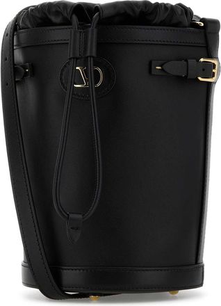 Valentino Garavani Womens Antibes Bucket Bag Black Calf Leather
