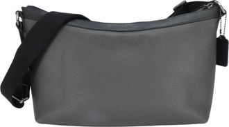 Coach Black Dark Gray Leather Shoulder Bag (Pre-Owned)