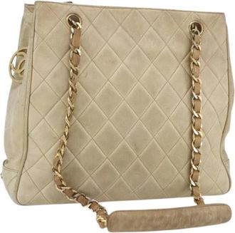 Chanel Pre-owned Shoulder Bags, female, Beige, Size: ONE SIZE Pre-owned Vintage Shoulder Bag