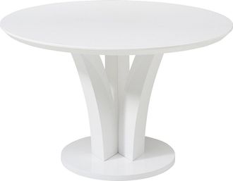 Vente-Unique Mesa redonda para 4 personas de MDF - Blanco lacado - VIALETA
