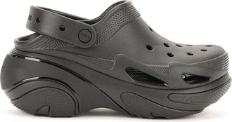 Crocs Zwarte platte sandalen met verstelbare band - Dames - Klompen - Zwart - 37 EU - Schoenen