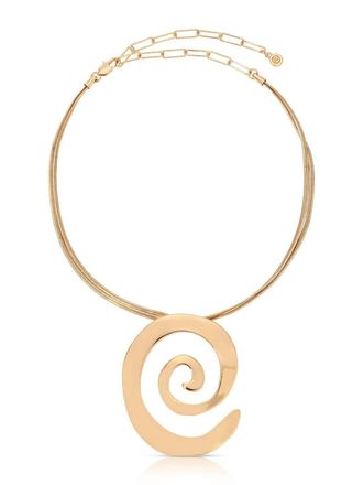 Ettika Womens Aura Swirl Necklace In Gold Plated