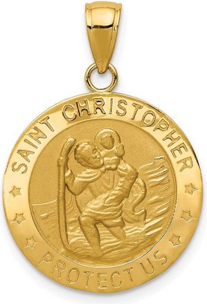 Diamond2Deal 14k Yellow Gold Saint Christopher Medal Pendant