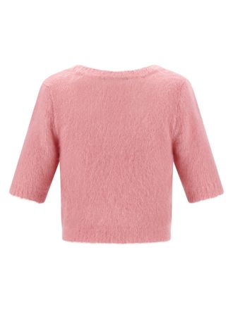 Alessandra Rich Carded Mohair Blend Sweater - Pink