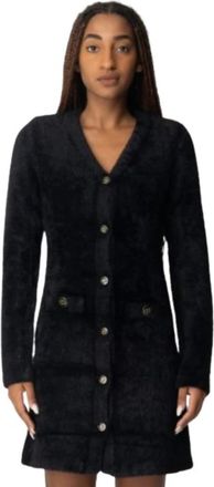 Twinset V-hals Gebreide Jurk - Dames - Kleedjes - Zwart - M - Kleedjes
