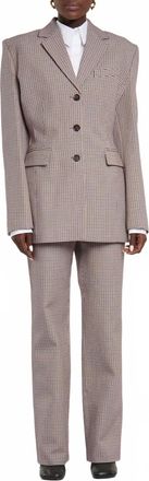 Ferragamo Womens Wool Houndstooth Trousers In Multi