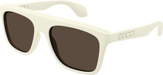 Gucci GG1570S003 Square Full Rim Sunglasses - White