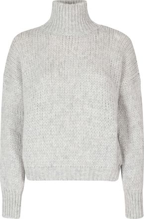 Roberto Collina Grey High-Neck Baby Alpaca-Blend Sweater