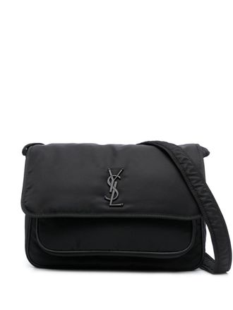 Saint Laurent Niki messengertas met YSL-plakkaat - Zwart