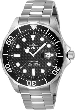Invicta Pro Diver 12562 Herenhorloge - Quartz Uurwerk - Roestvrij Staal met Zwarte Wijzerplaat - 47 mm