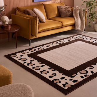 Nazar Rugs Alfombra de leopardo marr&oacute;n 80x150 cm