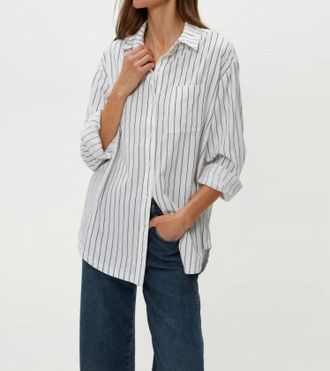 Michael Stars Beau Button Down In Navy Stripe