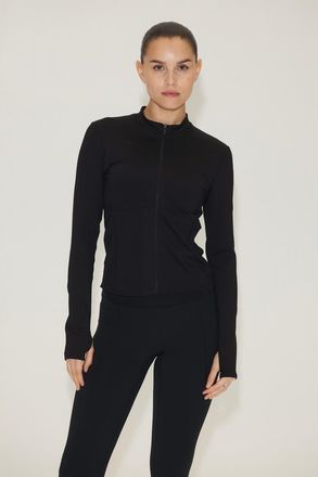H&M Warming Zip-through Sports Jacket With Drymove in Black at Nordstrom, Size X-Small