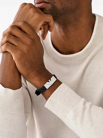 Emporio Armani logo-plaque bracelet - Black