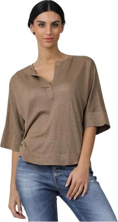 Gran Sasso Stijlvolle Breisels voor Mannen - Dames - Blouses - Bruin - XS - Overhemden