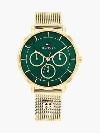 Tommy Hilfiger Reloj chapado en oro con monograma TH