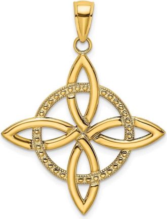 Diamond2Deal 14k Yellow Gold Large Celtic Eternity Knot Charm Pendant