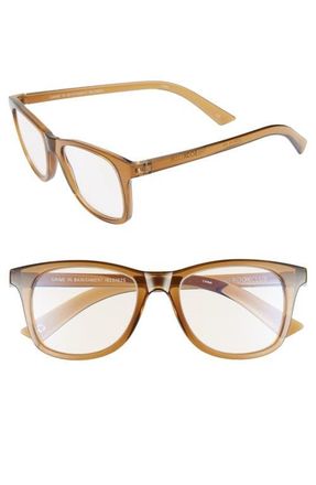 The Book Club Grime in Banishment 52mm Blue Light Blocking Reading Glasses in Cola at Nordstrom, Size +1.00