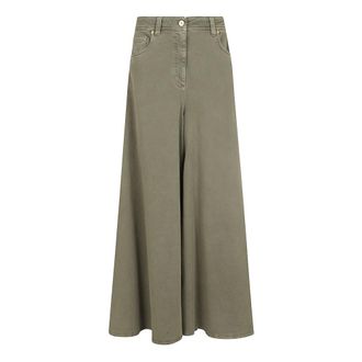 Brunello Cucinelli Brunello Cucinelli, Denim Skirts, female, Green, Size: XS Pantalone Tinto