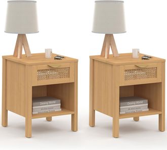 IDMarket Lote De 2 Mesillas Edhen Con 1 Caj&oacute;n + 1 Nicho