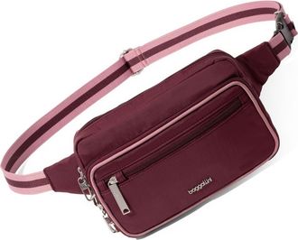Baggallini Securtex Classic Anti-Theft Belt Bag Sling in Jam/dusty Mauve at Nordstrom