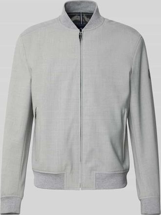 Joop Bomberjacke mit gerippten Abschlüssen Modell Indro in Hellgrau, Größe 48